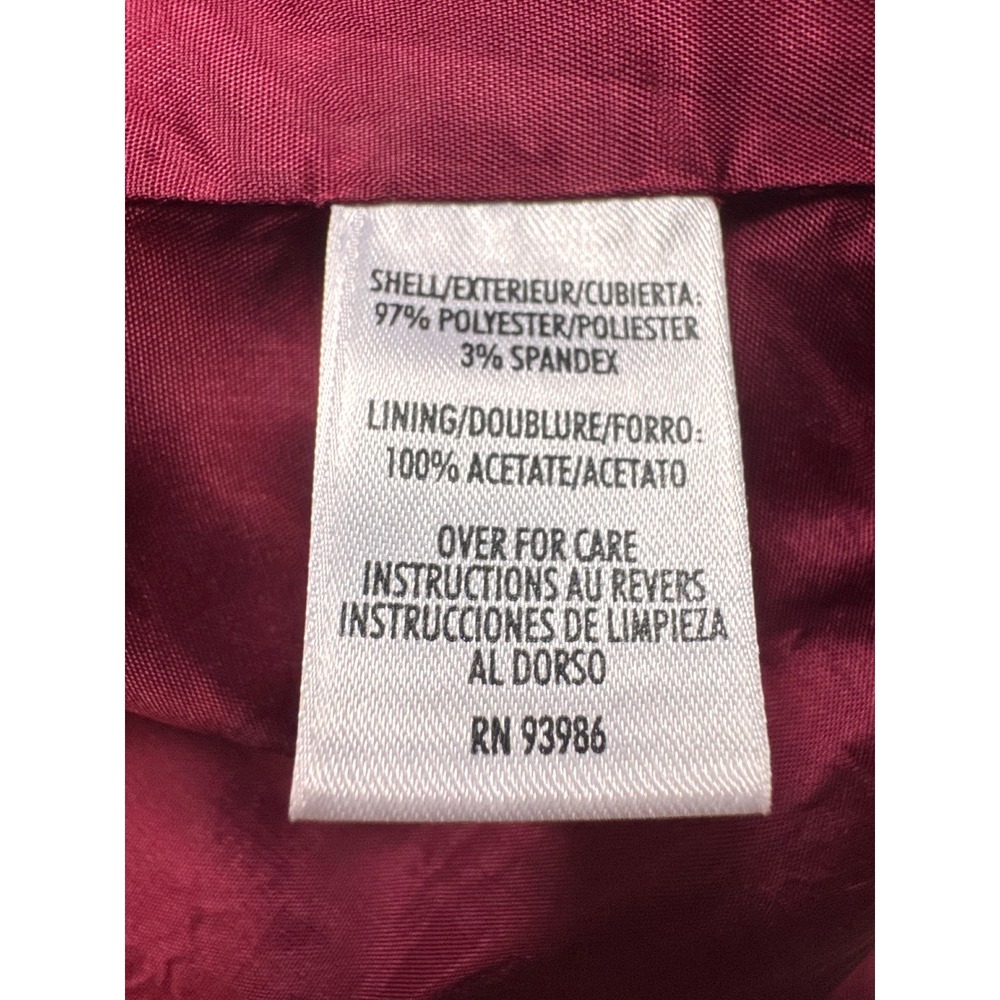 Casual Corner Annex Petite P Burgundy Velvet Blazer Jacket Y2K Tailored - Picture 7 of 8